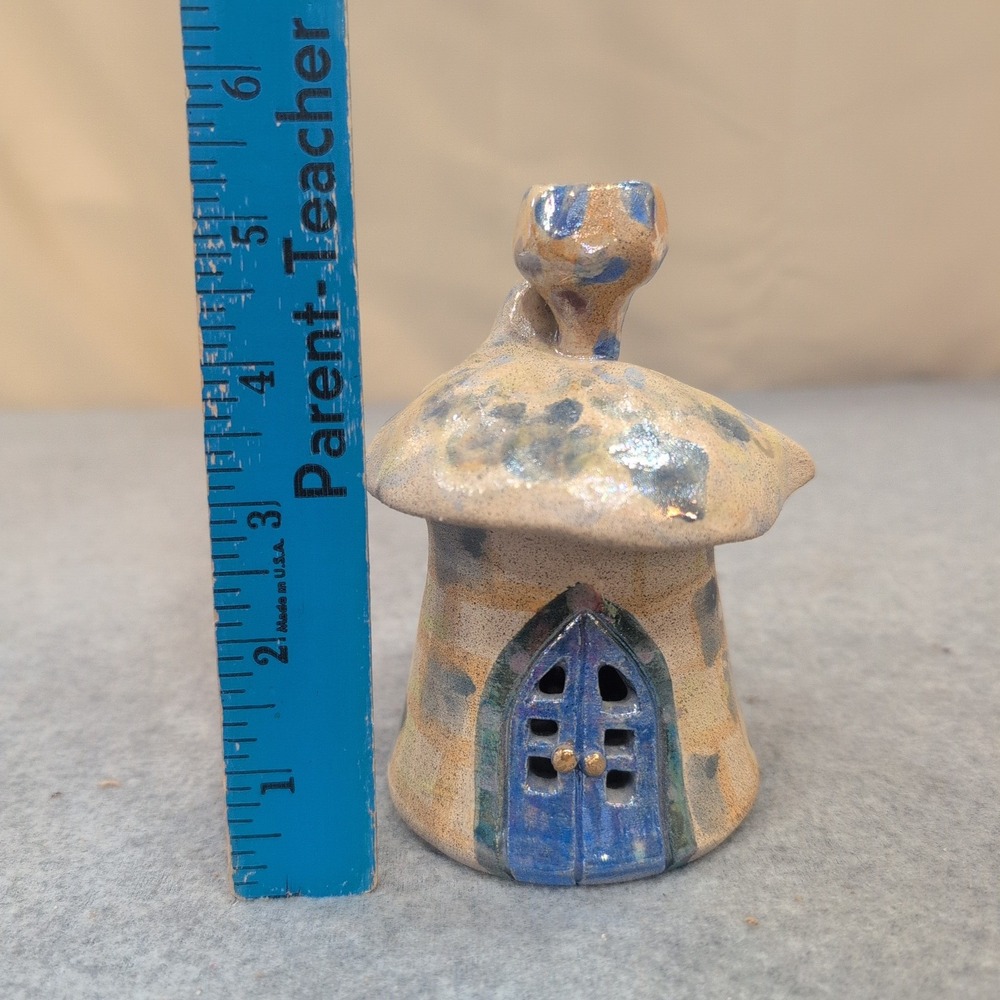Tay Nunn Alabama Artist Handcrafted Miniature Ceramic 3 Fairy Houses Pottery - Picture 6 of 12